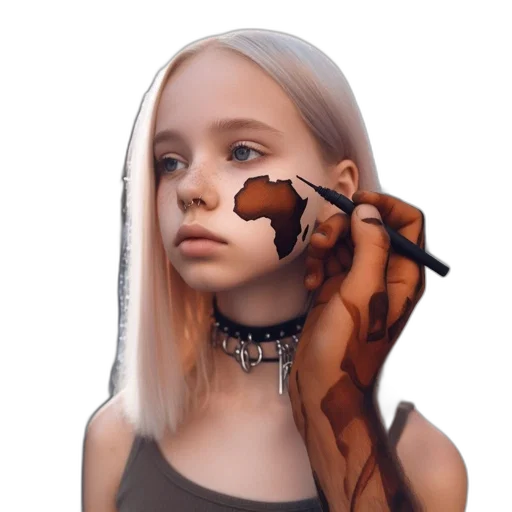 hair, mask, jewelry, face transparent PNG cut-out