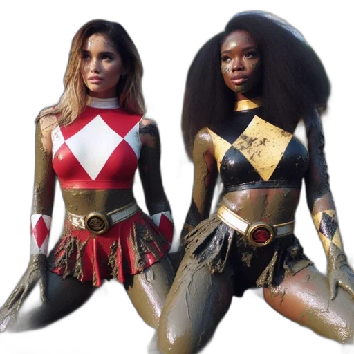 concept art, comic book art, two, women transparent PNG cut-out