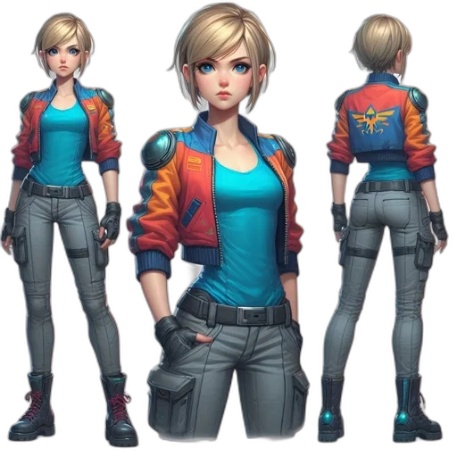 jacket, concept art, cyberpunk, comic book art transparent PNG cut-out
