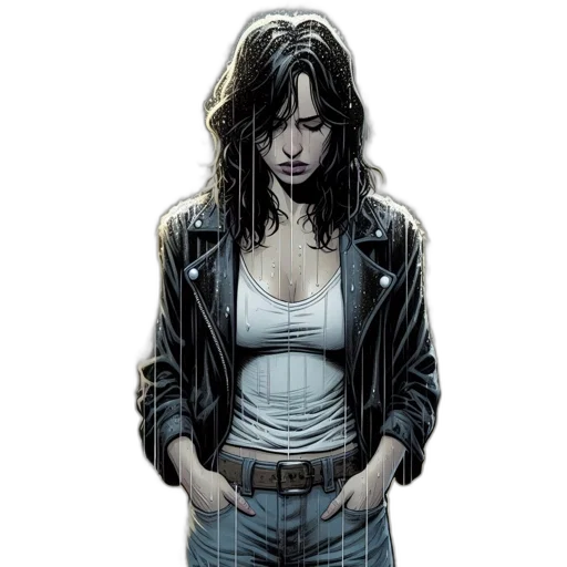 jacket, comic book art, concept art, cyberpunk transparent PNG cut-out
