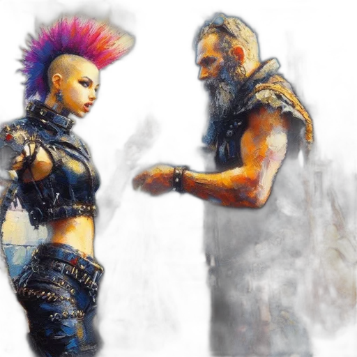 concept art, cyberpunk, fantasy art, comic book art transparent PNG cut-out