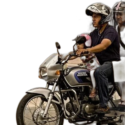 photorealistic, man, child, ride transparent PNG cut-out