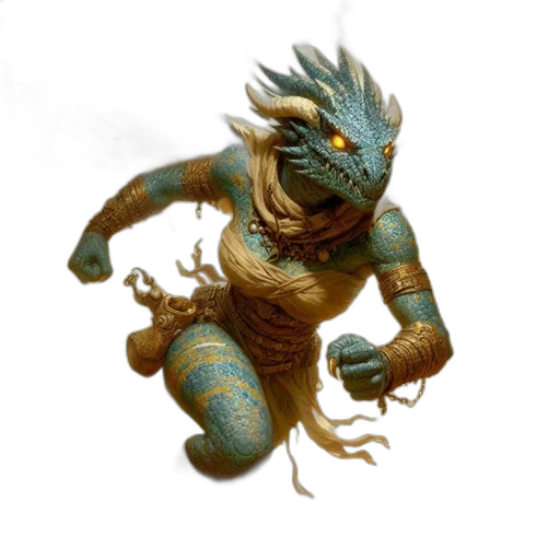 dragon, creature, staff, mask transparent PNG cut-out