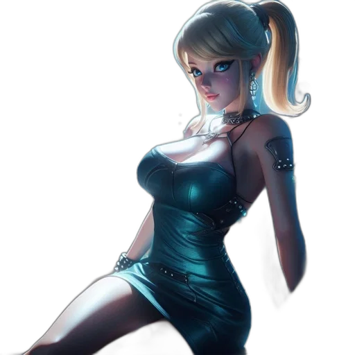 dress, robot, staff, weapon transparent PNG cut-out