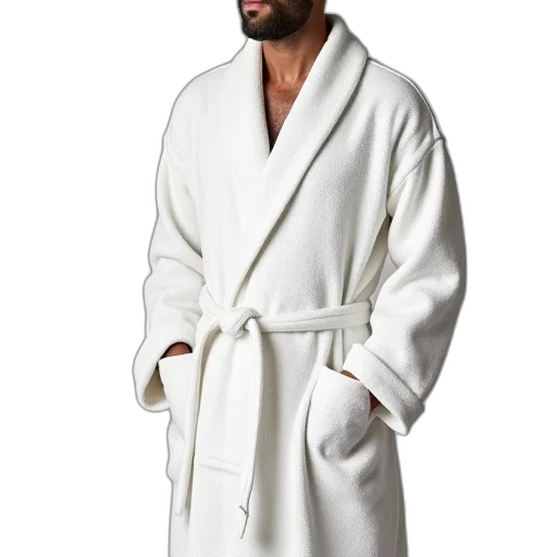 jacket, men, waffle, bath transparent PNG cut-out