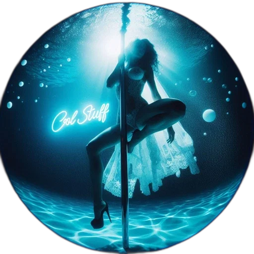 neon lights, underwater, scene, features transparent PNG cut-out