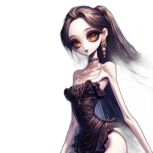 dress, mask, jewelry, fantasy art transparent PNG cut-out