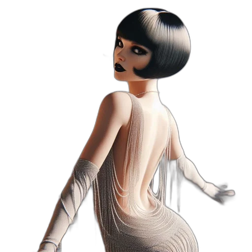 dress, hair, concept art, 3d render transparent PNG cut-out