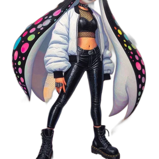 jacket, staff, concept art, cyberpunk transparent PNG cut-out