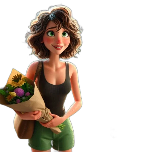 flower, dress, concept art, 3d render transparent PNG cut-out