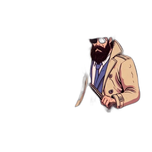 jacket, staff, hat, mask transparent PNG cut-out