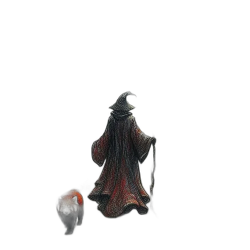 creature, staff, dress, dragon transparent PNG cut-out