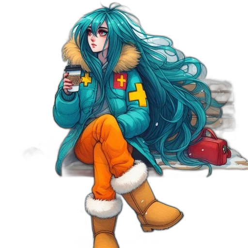 jacket, concept art, pixel art, anime transparent PNG cut-out