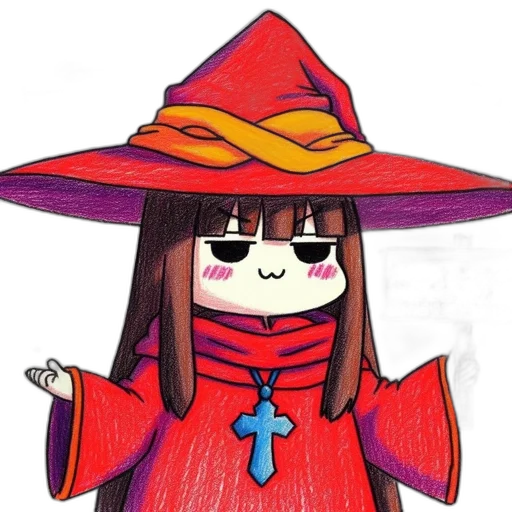 hat, staff, dress, weapon transparent PNG cut-out