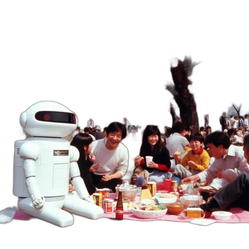 robot, food, vaporwave, outer space transparent PNG cut-out