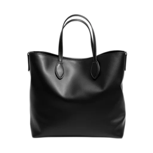 monochrome, black, leather, shoulderbag transparent PNG cut-out