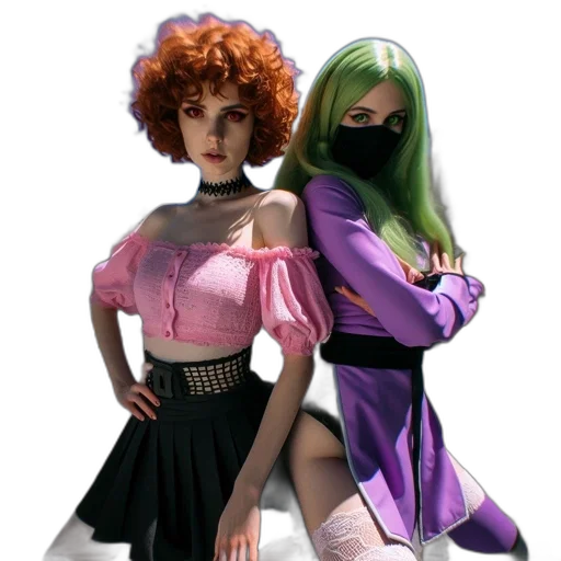dress, concept art, cyberpunk, vaporwave transparent PNG cut-out