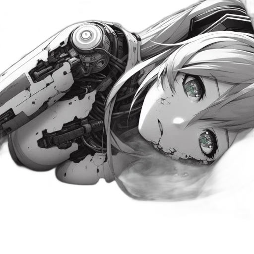 robot, weapon, sword, staff transparent PNG cut-out