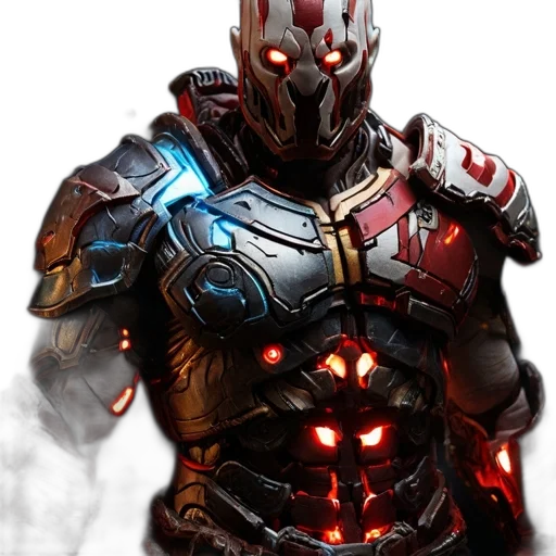 robot, mask, weapon, concept art transparent PNG cut-out