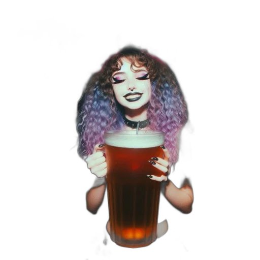 hair, bottle, crown, vaporwave transparent PNG cut-out
