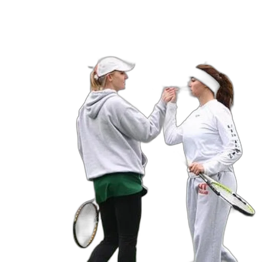 staff, two, tennis, players transparent PNG cut-out