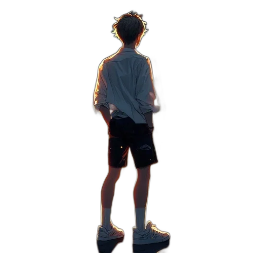 shoes, jacket, creature, staff transparent PNG cut-out
