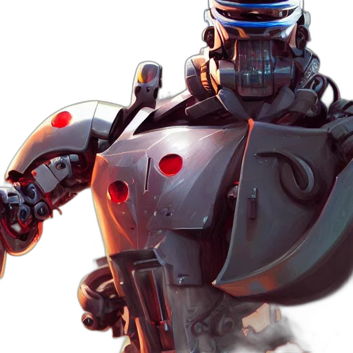 robot, concept art, 3d render, cyberpunk transparent PNG cut-out