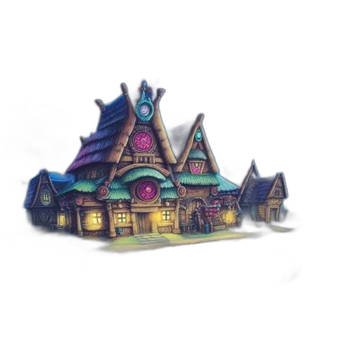 building, crown, hat, staff transparent PNG cut-out