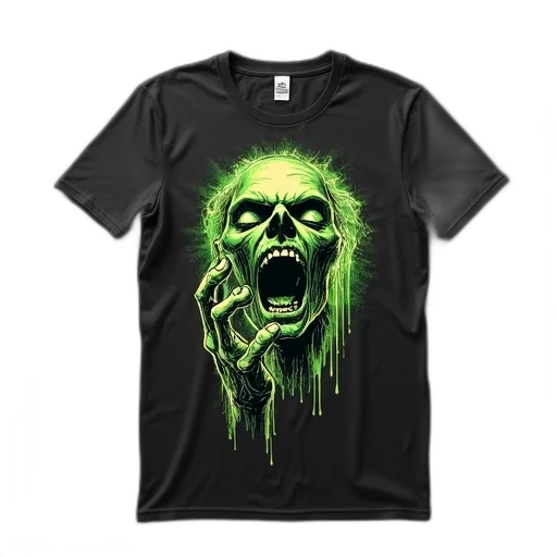 3d render, green, black, t-shirt transparent PNG cut-out