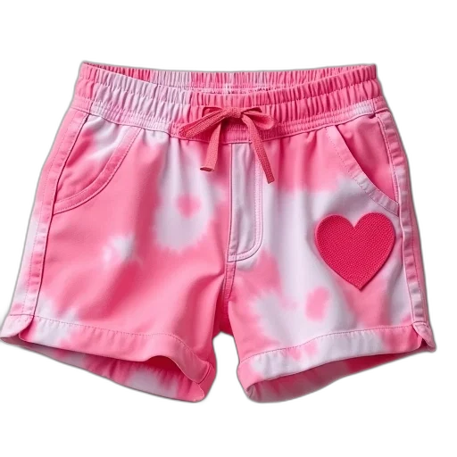 pink, tie, dye, shorts transparent PNG cut-out