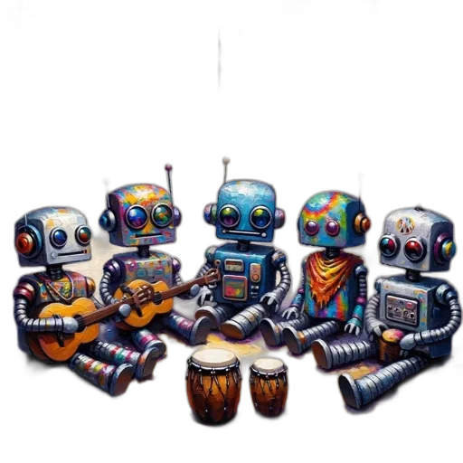 robot, concept art, pixel art, cyberpunk transparent PNG cut-out