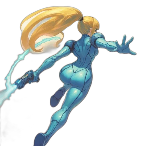 robot, hair, staff, weapon transparent PNG cut-out