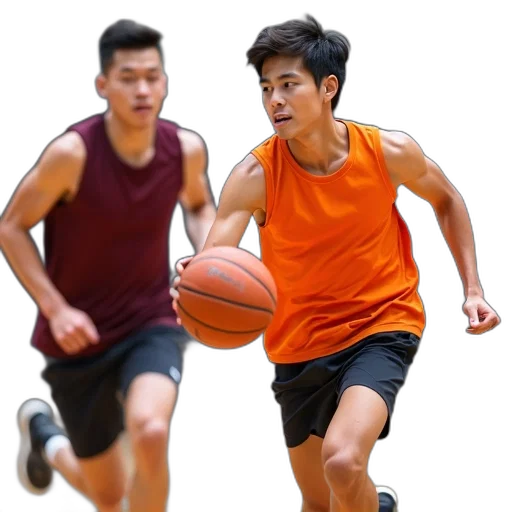 photorealistic, young, man, orange transparent PNG cut-out