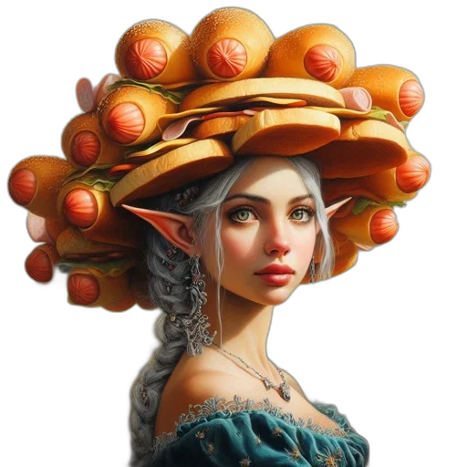hat, crown, face, food transparent PNG cut-out