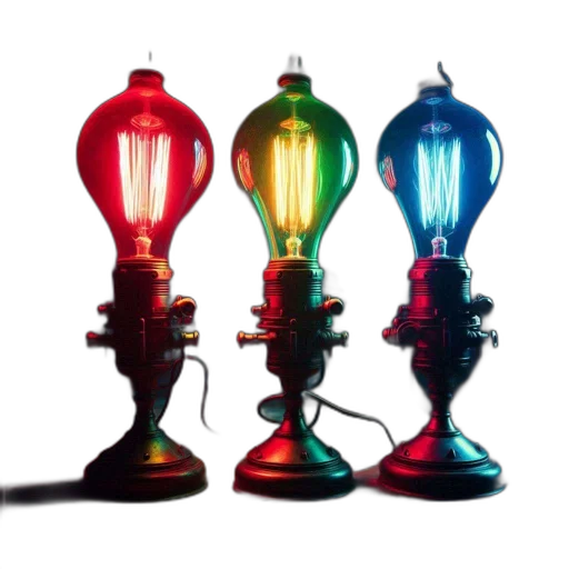 3d render, neon lights, colorful, neon transparent PNG cut-out