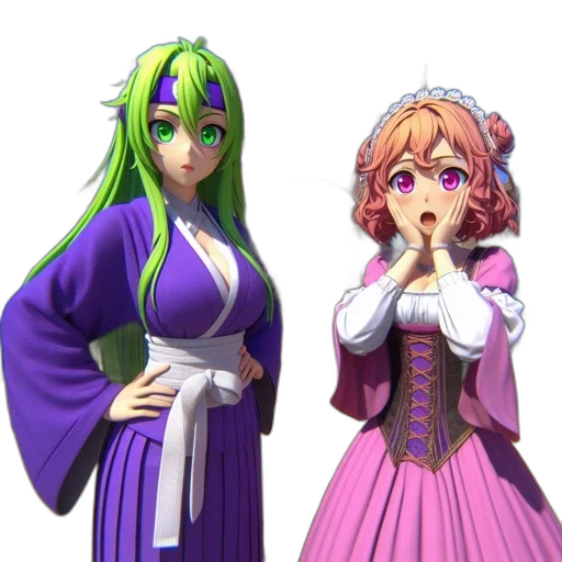 dress, 3d render, concept art, anime transparent PNG cut-out