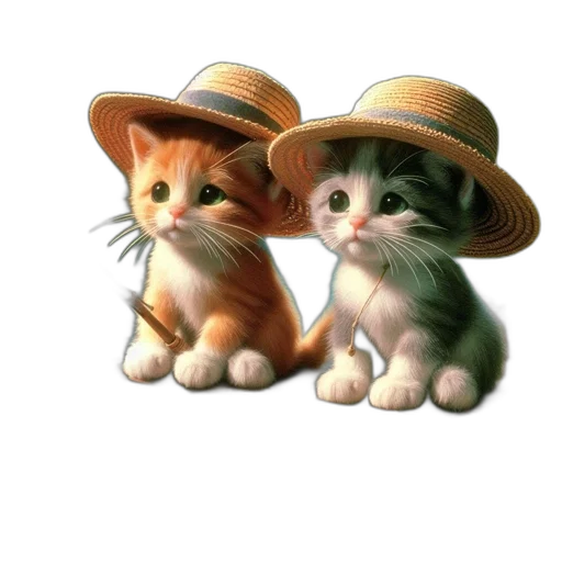 hat, oil painting, photorealistic, 3d render transparent PNG cut-out