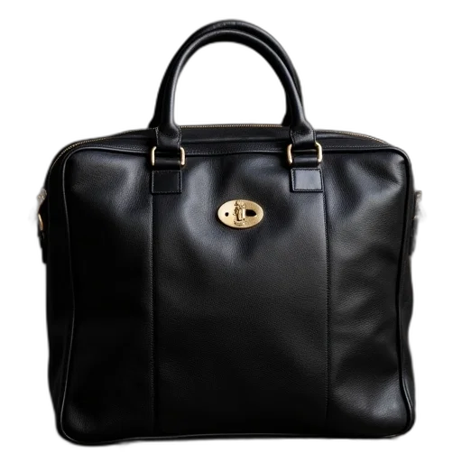 black, leather, doctor, bag transparent PNG cut-out