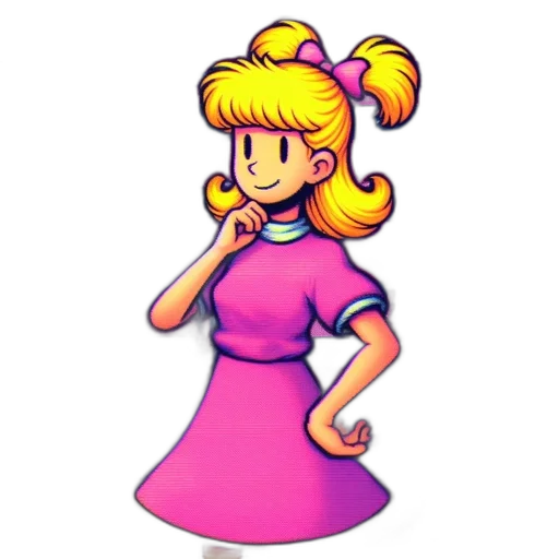 dress, staff, pixel art, cartoon transparent PNG cut-out