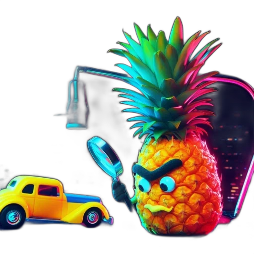 car, 3d render, concept art, vaporwave transparent PNG cut-out