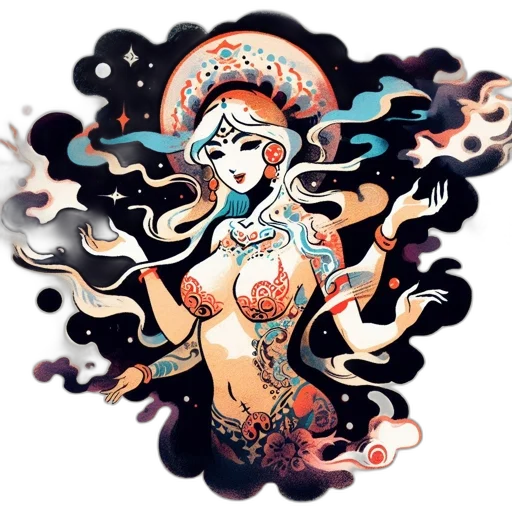 dress, staff, jewelry, crown transparent PNG cut-out