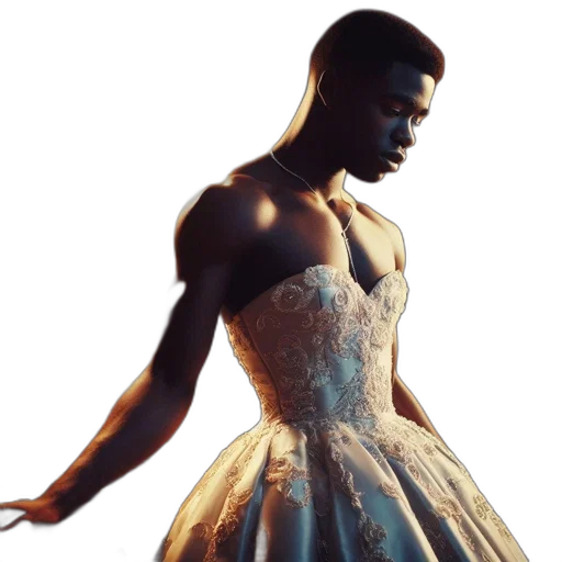 dress, crown, concept art, 3d render transparent PNG cut-out