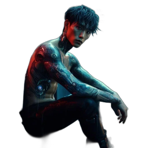 creature, cyberpunk, concept art, comic book art transparent PNG cut-out