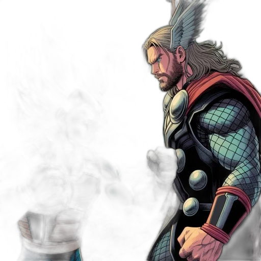 comic book art, concept art, fantasy art, watercolor transparent PNG cut-out