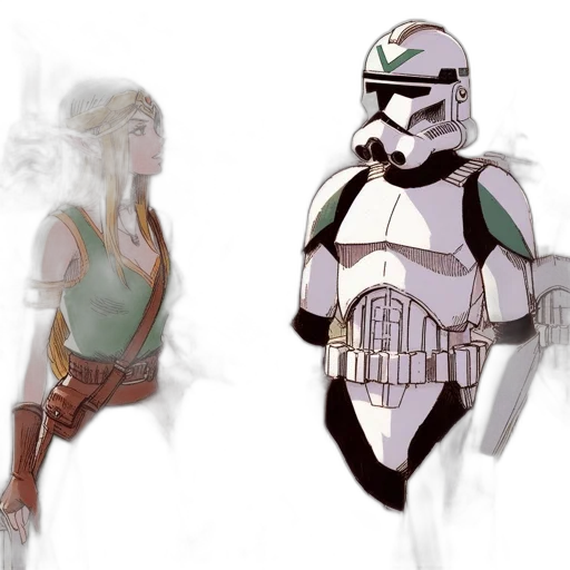 concept art, fantasy art, comic book art, watercolor transparent PNG cut-out