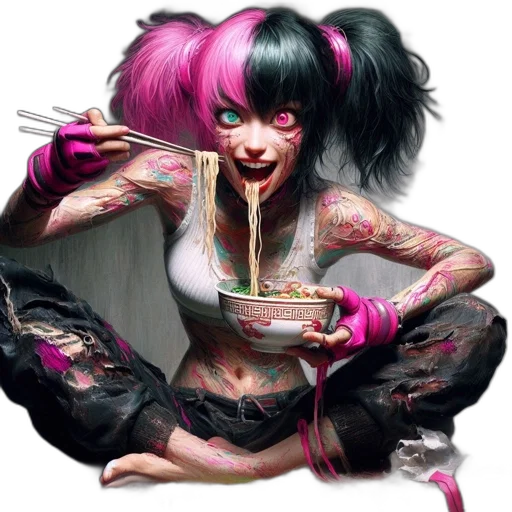 food, cyberpunk, concept art, comic book art transparent PNG cut-out