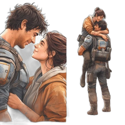 jacket, concept art, watercolor, comic book art transparent PNG cut-out