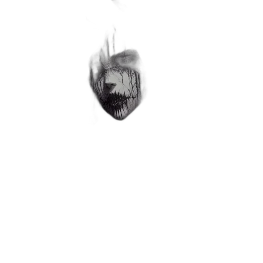 face, mask, creature, hair transparent PNG cut-out