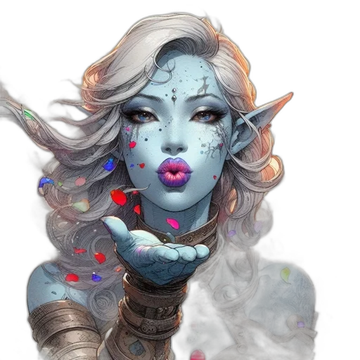 face, fantasy art, concept art, pixel art transparent PNG cut-out