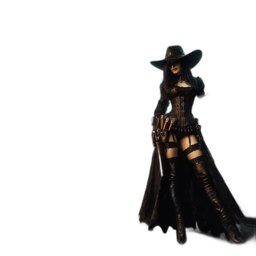 dress, hat, concept art, 3d render transparent PNG cut-out